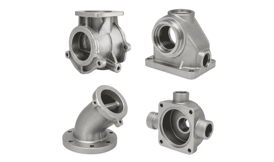 Multiple precision-cast robotic joint housings, gear housings, and structural components for robotic arm assemblies and articulated robots.