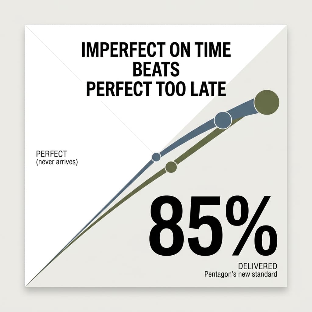 Imperfect on time, beats perfect too late